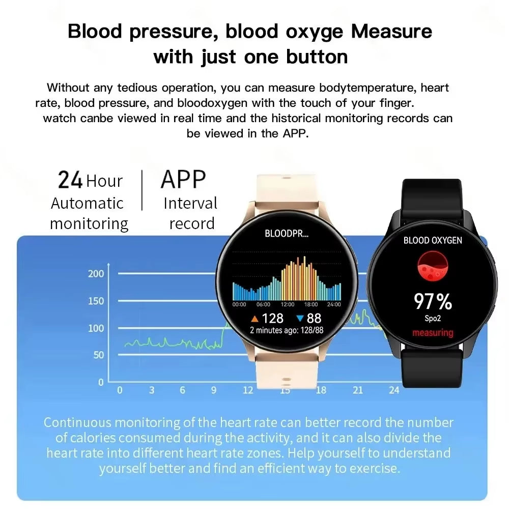 New Smart Watch 2025 Wireless Charging Smartwatch Bluetooth Calls Watches Men Women Fitness Bracelet Custom Watch Face +Box