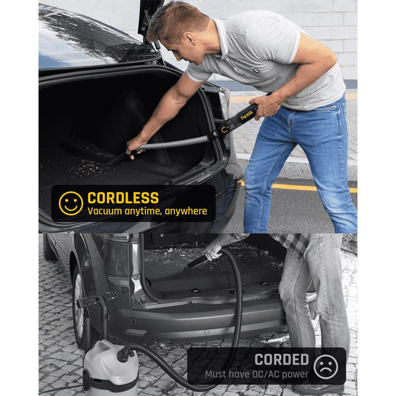 Fanttik Slim V8 Mate/V8 Apex Cordless Car Vacuum High Power, 12000Pa/30Aw, Robustclean Mini Vacuum with Flexible Hose and Pet Brush, 2H Fast Charge, Portable Vacuum for Car Interior Home Cleaning Cleaner Automotive