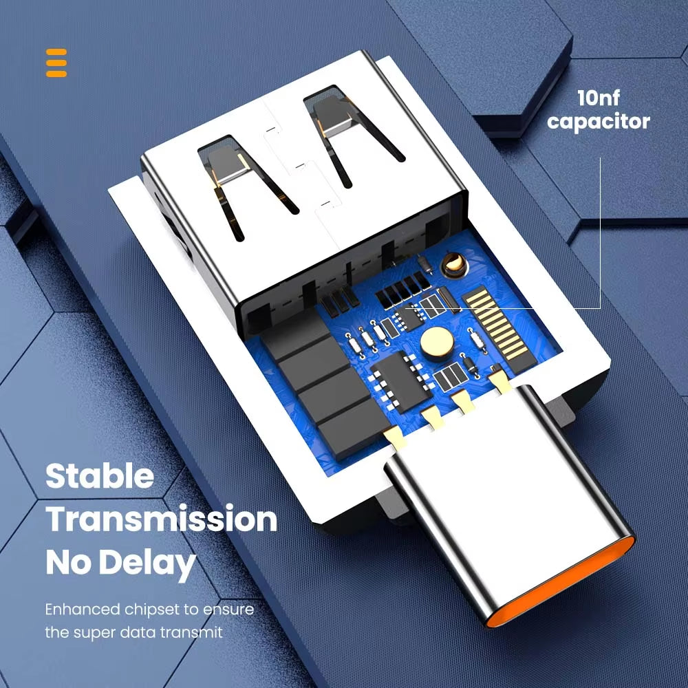 10A OTG USB 3.0 to Type C Adapter USB Female to Type C Male Fast Charging Adadpter OTG USB C for Xiaomi Samsung Laptop PC