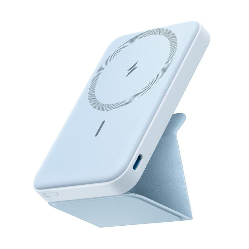 Anker 622 Magnetic Battery Maggo, 5,000Mah Foldable Wireless Power Bank with Stand and USB-C Port, Compatible for Iphone 16/15/14/13/12