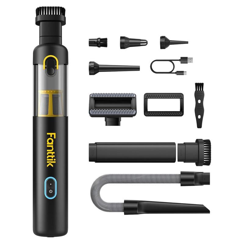 Fanttik Slim V8 Mate/V8 Apex Cordless Car Vacuum High Power, 12000Pa/30Aw, Robustclean Mini Vacuum with Flexible Hose and Pet Brush, 2H Fast Charge, Portable Vacuum for Car Interior Home Cleaning Cleaner Automotive