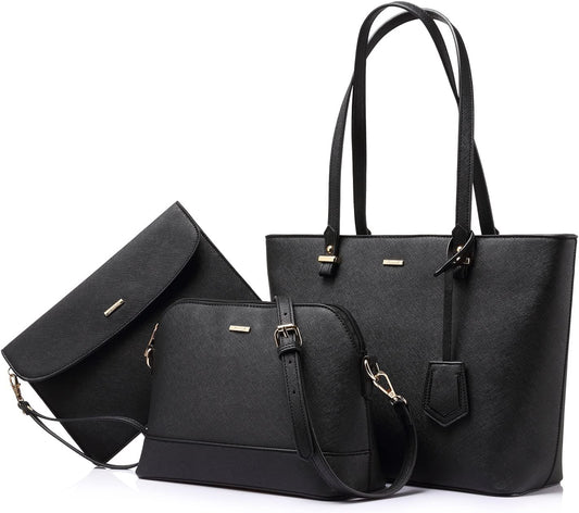 Handbags for Women Shoulder Bags Tote Satchel Hobo 3Pcs Purse Set
