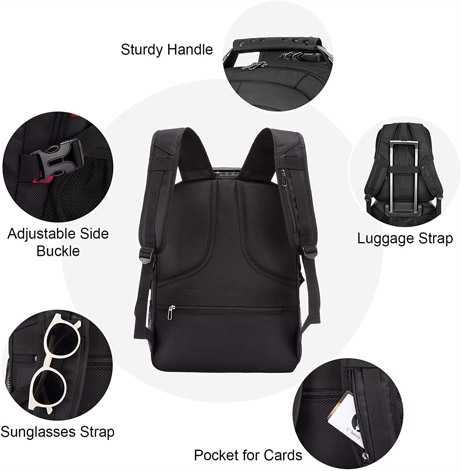 Travel Laptop Backpack Waterproof anti Theft with Lock and USB Charging Port Large Computer Business Backpack for Men Women College (17 Inch, Black)