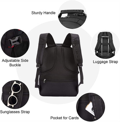 Travel Laptop Backpack Waterproof anti Theft with Lock and USB Charging Port Large Computer Business Backpack for Men Women College (17 Inch, Black)