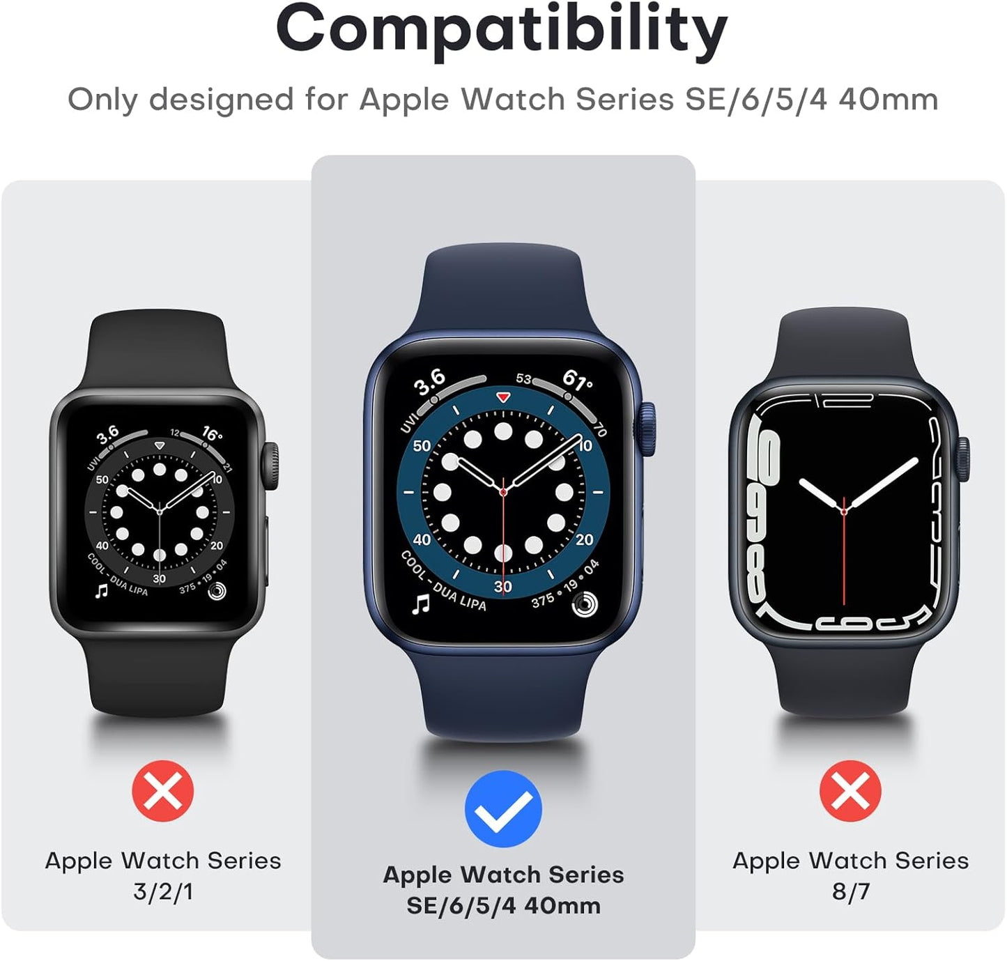 2 Pack Hard Case for Apple Watch Se/Se2/Series 6/5/4 40Mm, with PC Tempered Glass Screen Protector, [Scristant Resistant], [Overall Protection] Slim Cover for Iwatch S6/S5/S4 40Mm, Blue