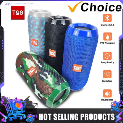 TG117 Portable Bluetooth Speaker Outdoor Wireless Woofer Free Call FM TF Card USB Flash Drive Connect Mobile Phone Tablet TV