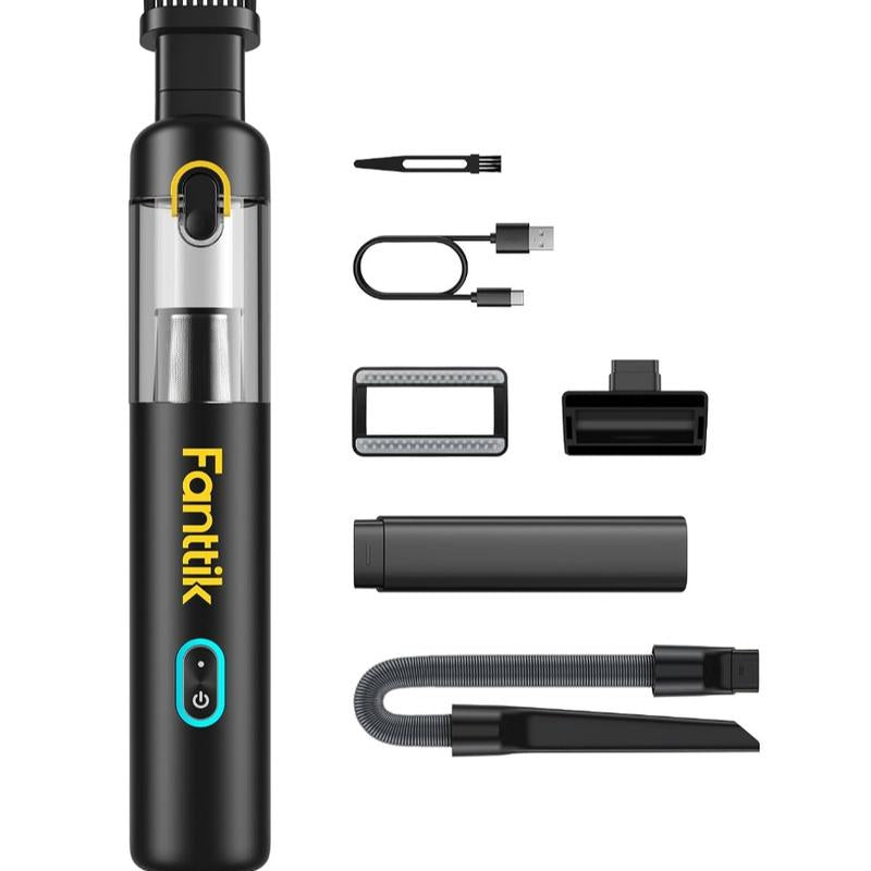 Fanttik Slim V8 Mate/V8 Apex Cordless Car Vacuum High Power, 12000Pa/30Aw, Robustclean Mini Vacuum with Flexible Hose and Pet Brush, 2H Fast Charge, Portable Vacuum for Car Interior Home Cleaning Cleaner Automotive