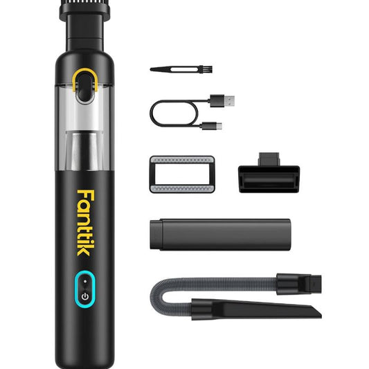 Fanttik Slim V8 Mate/V8 Apex Cordless Car Vacuum High Power, 12000Pa/30Aw, Robustclean Mini Vacuum with Flexible Hose and Pet Brush, 2H Fast Charge, Portable Vacuum for Car Interior Home Cleaning Cleaner Automotive