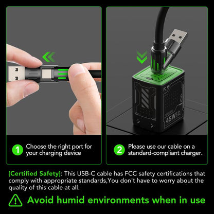 Mfish Armored Dragon I 4-In-1 Multi 240W Fast Charging Cable with USB a Type C Lightning for Iphone Samsung Laptops Charger