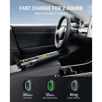 Fanttik Slim V8 Mate/V8 Apex Cordless Car Vacuum High Power, 12000Pa/30Aw, Robustclean Mini Vacuum with Flexible Hose and Pet Brush, 2H Fast Charge, Portable Vacuum for Car Interior Home Cleaning Cleaner Automotive