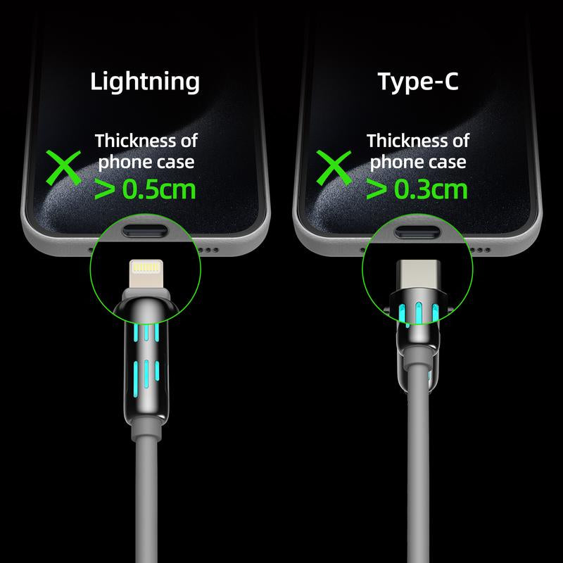 Mfish Armored Dragon I 4-In-1 Multi 240W Fast Charging Cable with USB a Type C Lightning for Iphone Samsung Laptops Charger