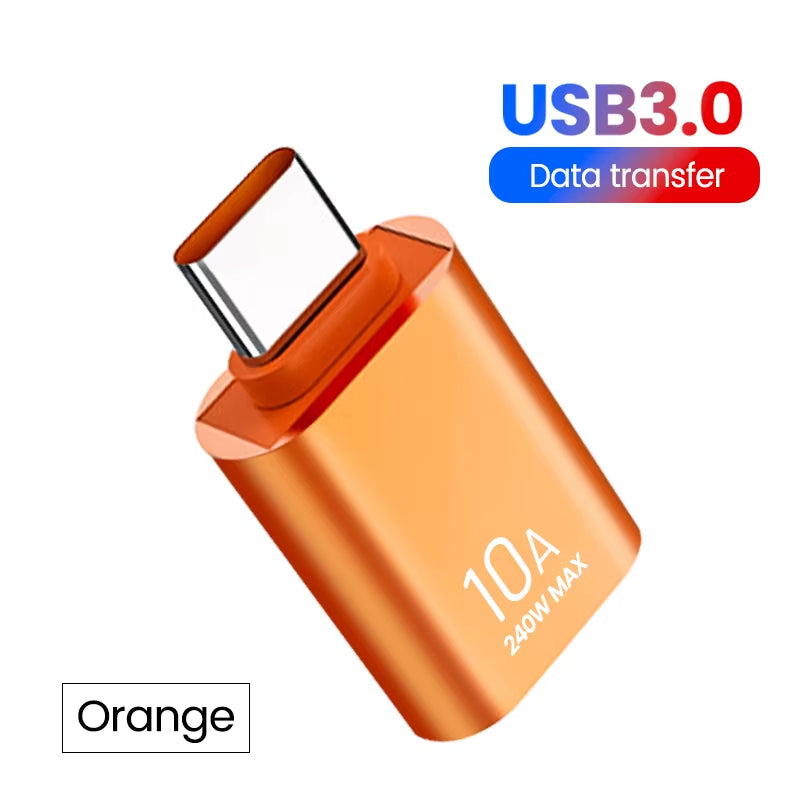 10A OTG USB 3.0 to Type C Adapter USB Female to Type C Male Fast Charging Adadpter OTG USB C for Xiaomi Samsung Laptop PC
