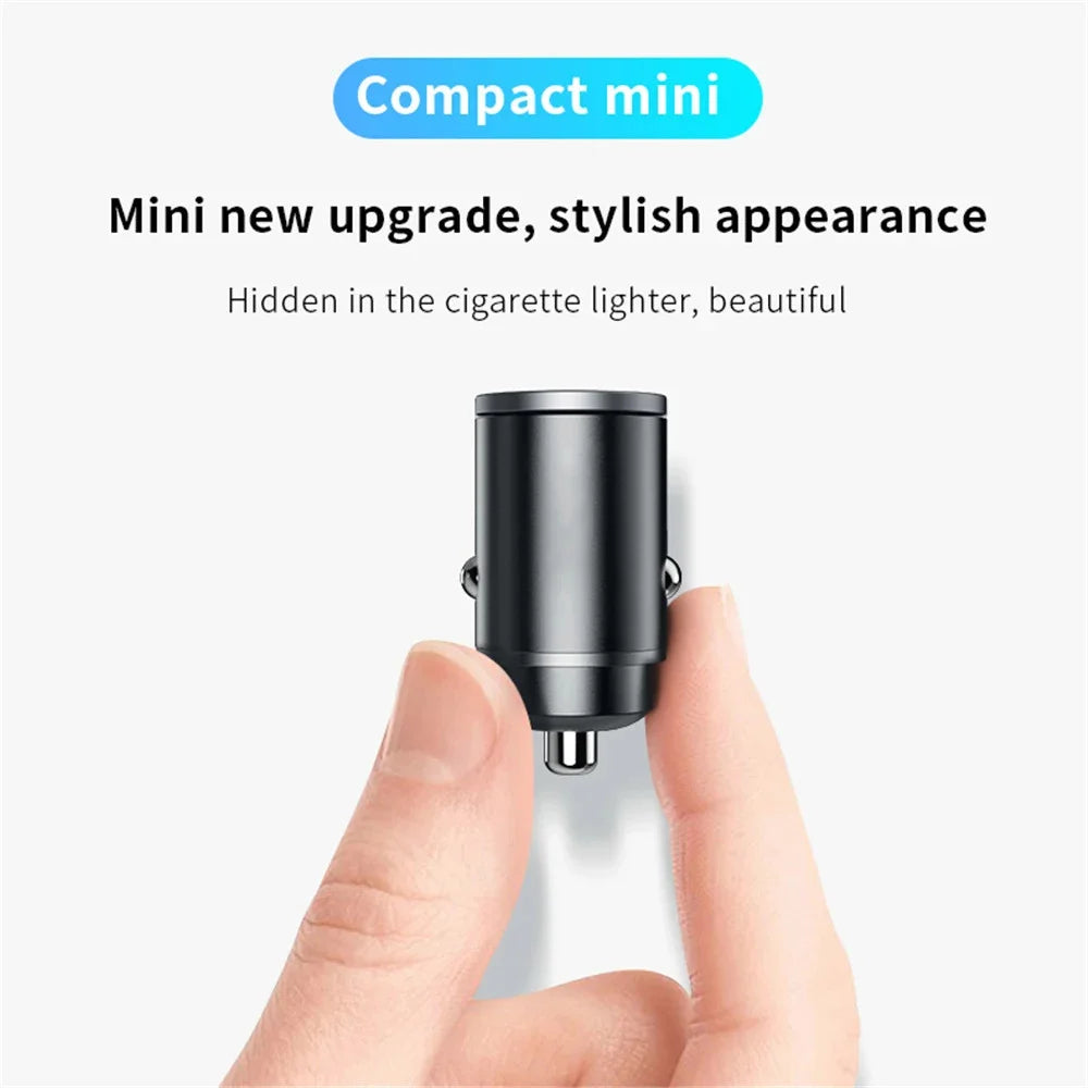 200W USB Car Charger Mini PD QC Pull Ring Fast Charging USB C Car Phone Charger Adapter for Iphone 16 15 Xiaomi Samsung Huawei